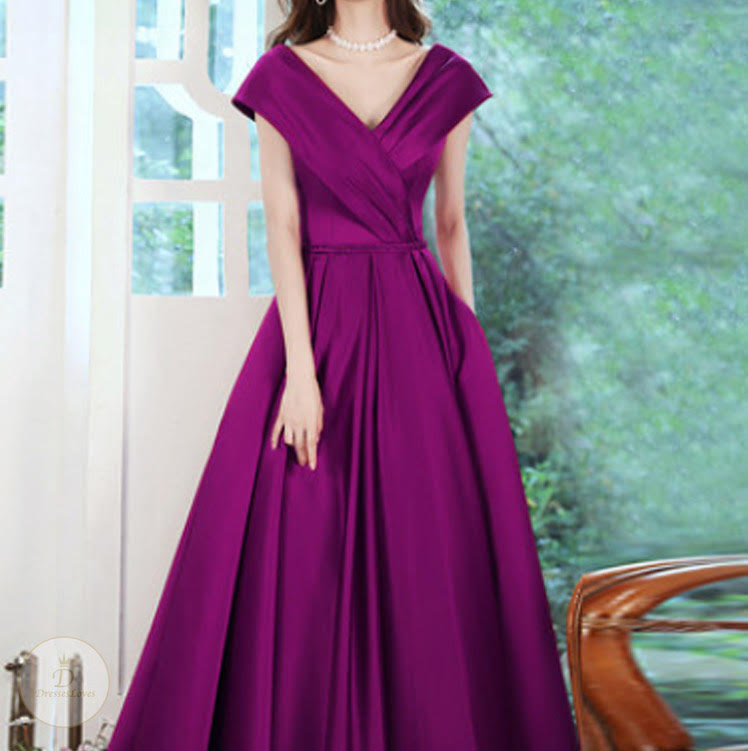 #7468 V-NECK EVENING DRESS