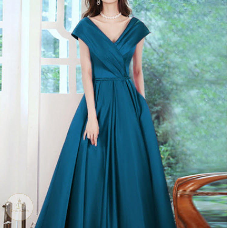 #7468 V-NECK EVENING DRESS