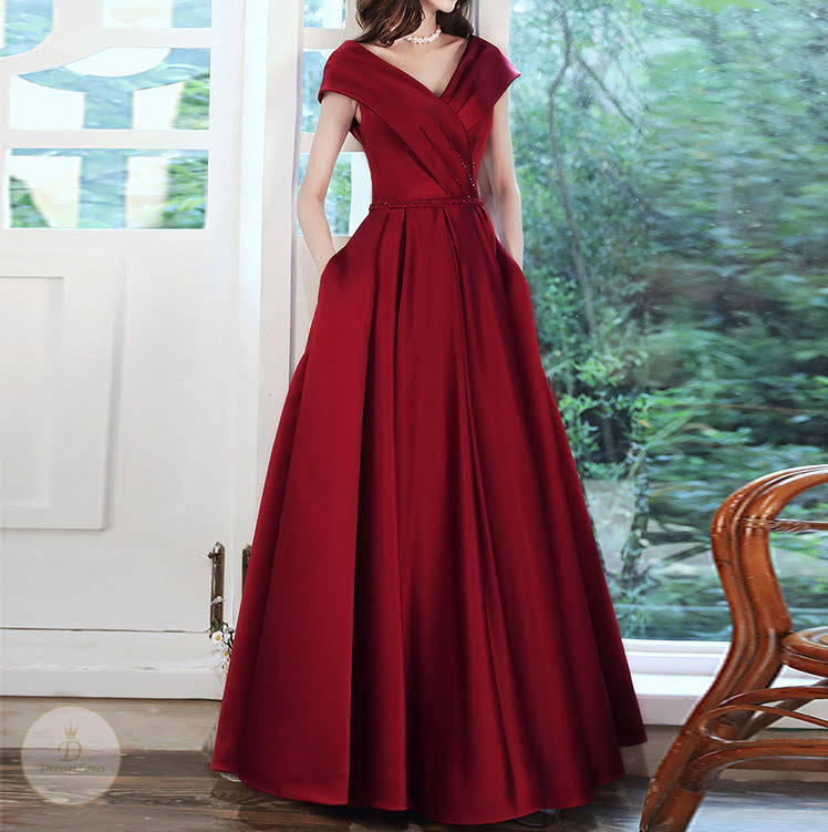 #7468 V-NECK EVENING DRESS